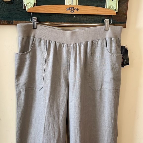 INC International Concepts Clear Skies Linen Wide Leg Pants Size 18W - Picture 6 of 16